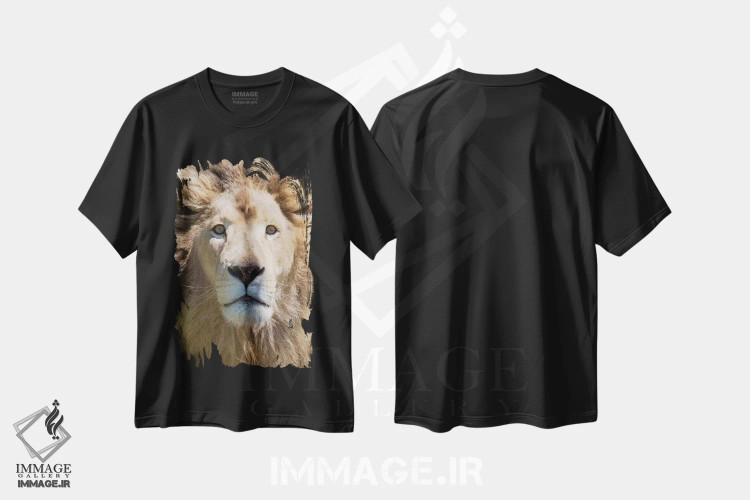 تیشرت مشکی طرح دار South Africa.,شیر، استان کیپ غربی، آفریقای جنوبی، مدیوم اثر کرن سو | immage.ir