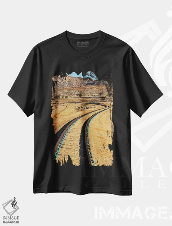 تیشرت مشکی طرح دار آثار کرن سو - immage.ir