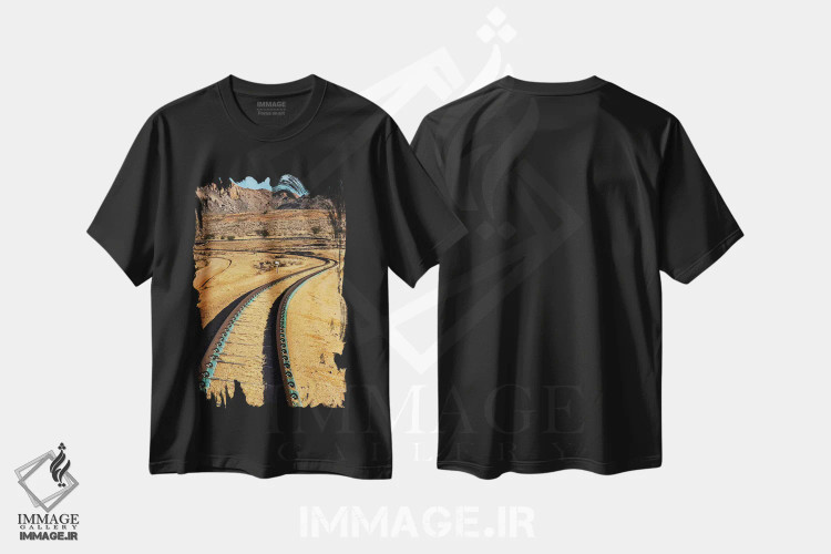 تیشرت مشکی طرح دار آثار کرن سو - immage.ir