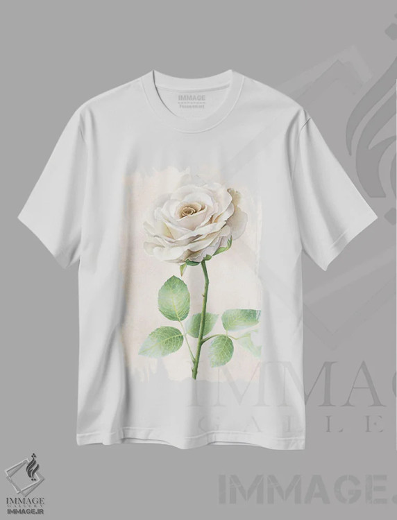 تیشرت سفید طرح دار پنل رزهای عاجی I، دکور معاصر اثر کلسی ویلسون | immage.ir