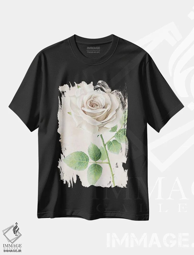 تیشرت مشکی طرح دار پنل رزهای عاجی II، دکور معاصر اثر کلسی ویلسون | immage.ir