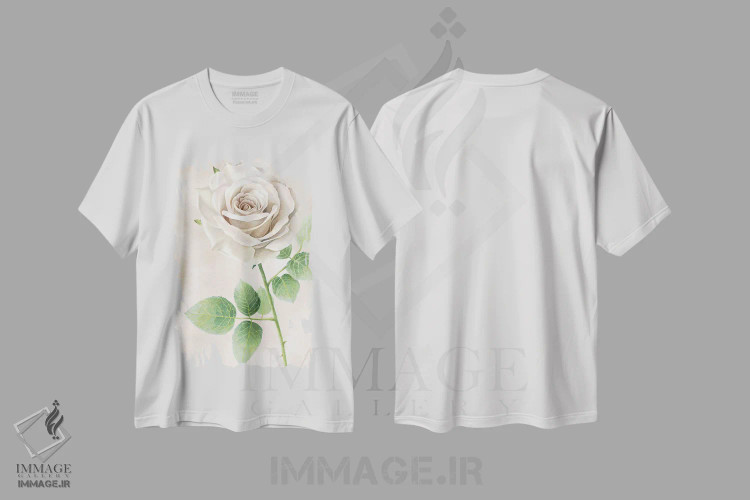 تیشرت سفید طرح دار پنل رزهای عاجی II، دکور معاصر اثر کلسی ویلسون | فروشگاه ایماژ