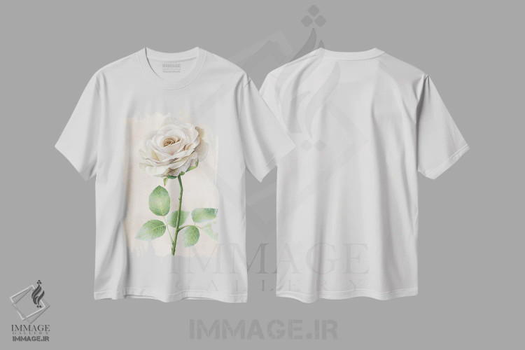 تیشرت سفید طرح دار پنل رزهای عاجی I، دکور معاصر اثر کلسی ویلسون | immage.ir