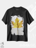 تیشرت مشکی طرح دار برگ های پاییزی روی طوسی ۱ - افرا، دکور کلبه و لژ اثر کلسی ویلسون | immage.ir