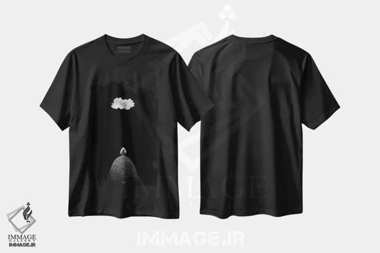 تیشرت مشکی طرح دار گوسفند نورانی، مدیوم اثر کاترین فدرر | immage.ir