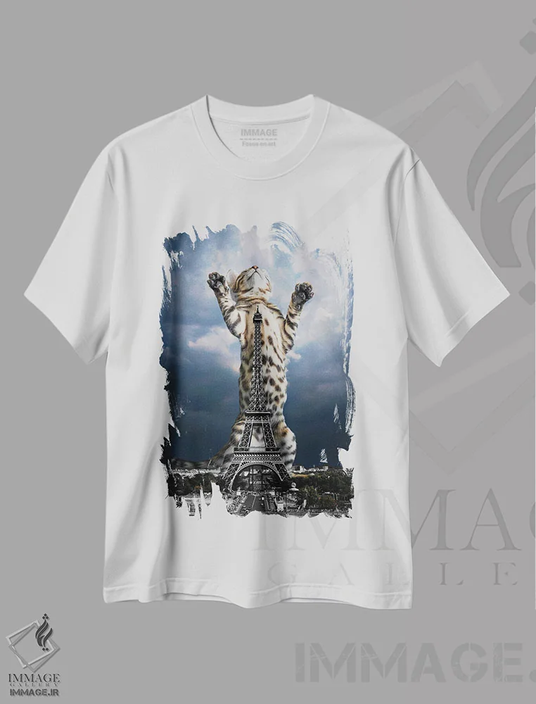 تیشرت سفید طرح دار پاریس عشق من، عکاسی ترکیبی اثر کاترین فدرر | immage.ir