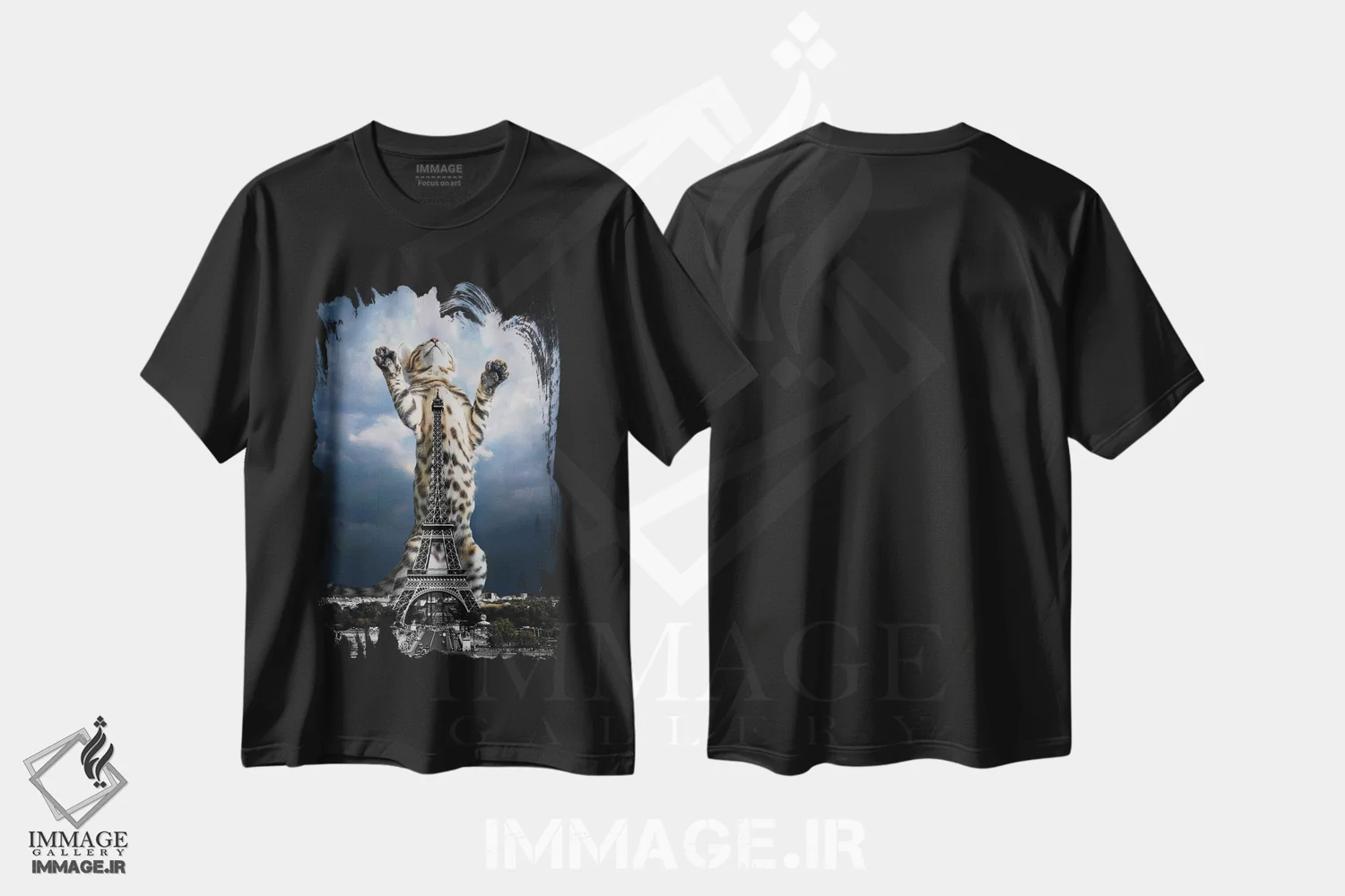 تیشرت مشکی طرح دار پاریس عشق من، عکاسی ترکیبی اثر کاترین فدرر | فروشگاه ایماژ