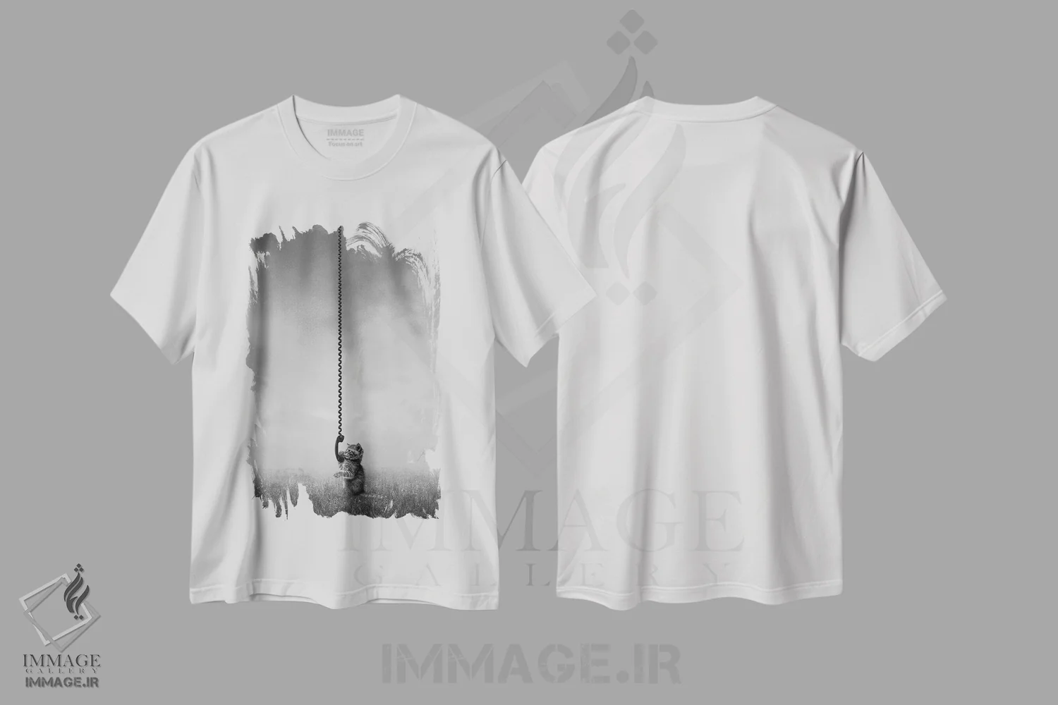 تیشرت سفید طرح دار تماس با خانه، عکاسی ترکیبی اثر کاترین فدرر | فروشگاه ایماژ