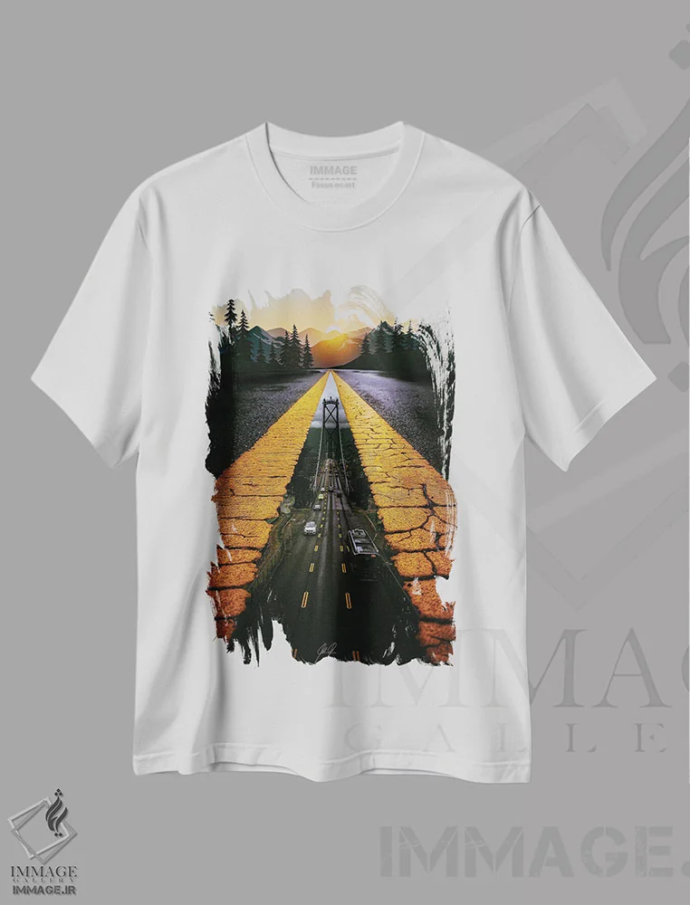 تیشرت سفید طرح دار جهان های موازی، هنر دیجیتال اثر کاترین فدرر | فروشگاه ایماژ