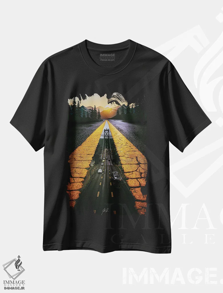تیشرت مشکی طرح دار جهان های موازی، هنر دیجیتال اثر کاترین فدرر | immage.ir