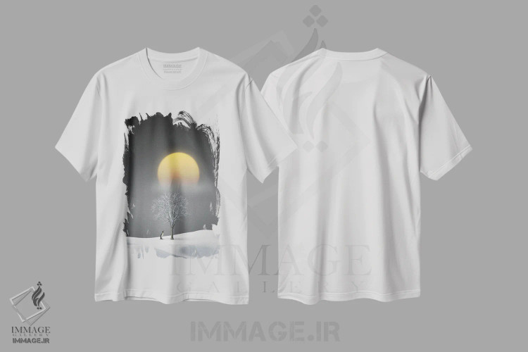 تیشرت سفید طرح دار درودهای ماه میانه زمستان، مدیوم اثر کاترین فدرر | فروشگاه ایماژ