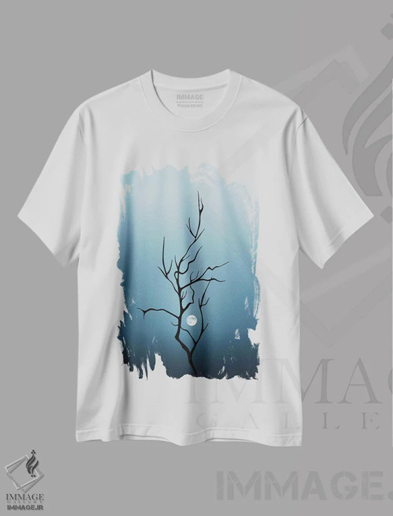 تیشرت سفید طرح دار شاخه، هنر دیجیتال اثر کاترین فدرر | immage.ir