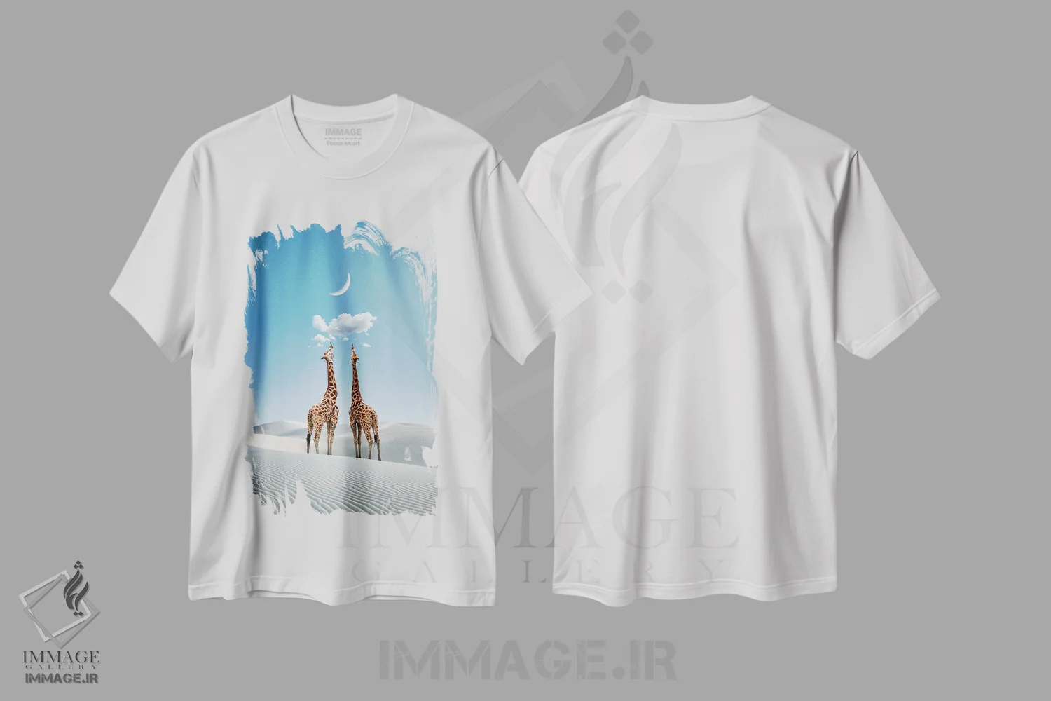 تیشرت سفید طرح دار شور سفر، هنر فاخر معاصر اثر کاترین فدرر | فروشگاه ایماژ