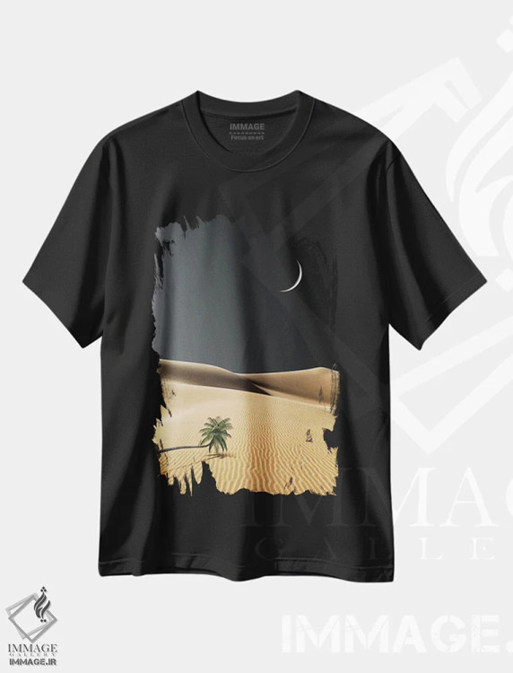 تیشرت مشکی طرح دار شجاعت برای تهی بودن، عکاسی ترکیبی اثر کاترین فدرر | immage.ir