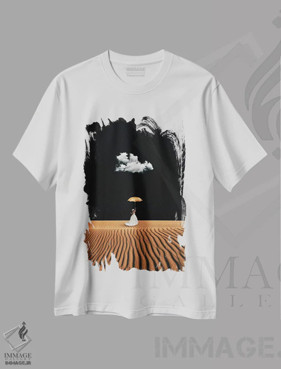 تیشرت سفید طرح دار یک بار دیگر، عکاسی ترکیبی اثر کاترین فدرر | فروشگاه ایماژ
