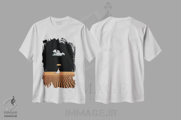 تیشرت سفید طرح دار یک بار دیگر، عکاسی ترکیبی اثر کاترین فدرر | فروشگاه ایماژ