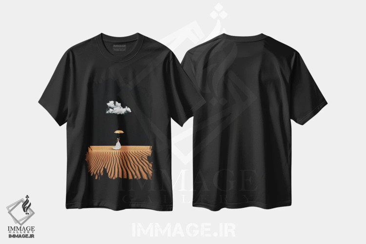 تیشرت مشکی طرح دار یک بار دیگر، عکاسی ترکیبی اثر کاترین فدرر | immage.ir