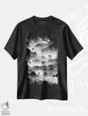تیشرت مشکی طرح دار منظره درختان، هنر تزئینی سیاه و سفید اثر کاترین فدرر | immage.ir