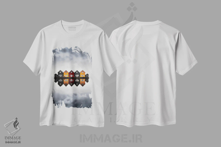 تیشرت سفید طرح دار اقامتگاه های زنگ زده، عکاسی ترکیبی اثر کاترین فدرر | immage.ir