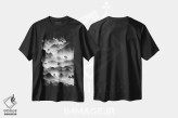 تیشرت مشکی طرح دار منظره درختان، هنر تزئینی سیاه و سفید اثر کاترین فدرر | immage.ir