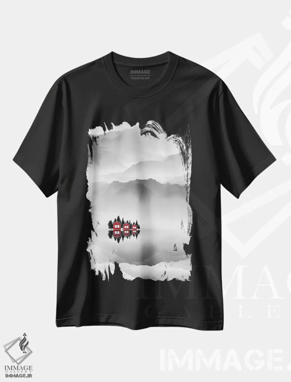 تیشرت مشکی طرح دار یاقوت پژوهی پوشیده، عکاسی ترکیبی اثر کاترین فدرر | immage.ir