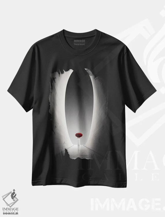 تیشرت مشکی طرح دار طاق شفافیت، عکاسی ترکیبی اثر کاترین فدرر | فروشگاه ایماژ