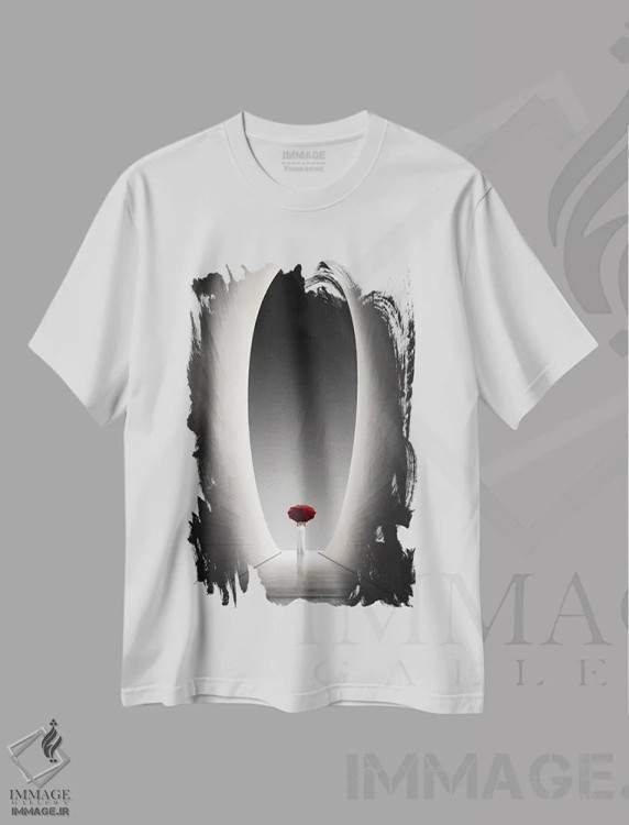 تیشرت سفید طرح دار طاق شفافیت، عکاسی ترکیبی اثر کاترین فدرر | immage.ir