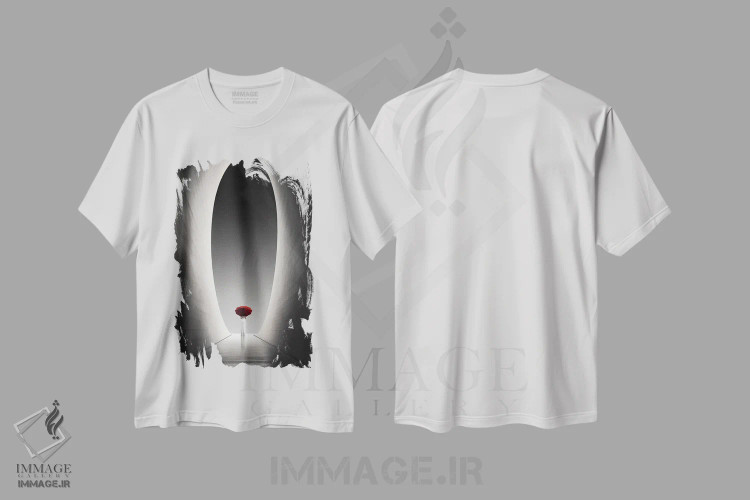تیشرت سفید طرح دار طاق شفافیت، عکاسی ترکیبی اثر کاترین فدرر | immage.ir