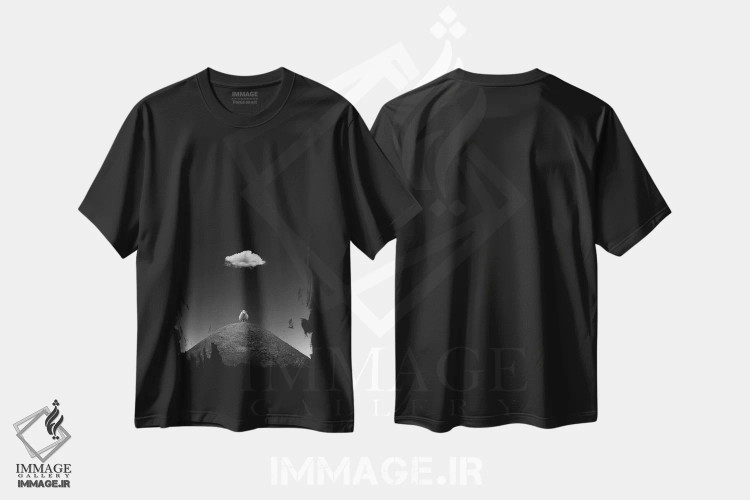 تیشرت مشکی طرح دار گوسفند درخشان، عکاسی سیاه و سفید اثر کاترین فدرر | immage.ir