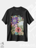 تیشرت مشکی طرح دار باغ خیال انگیز ۱، دکور معاصر اثر کارن فیلدز | فروشگاه ایماژ