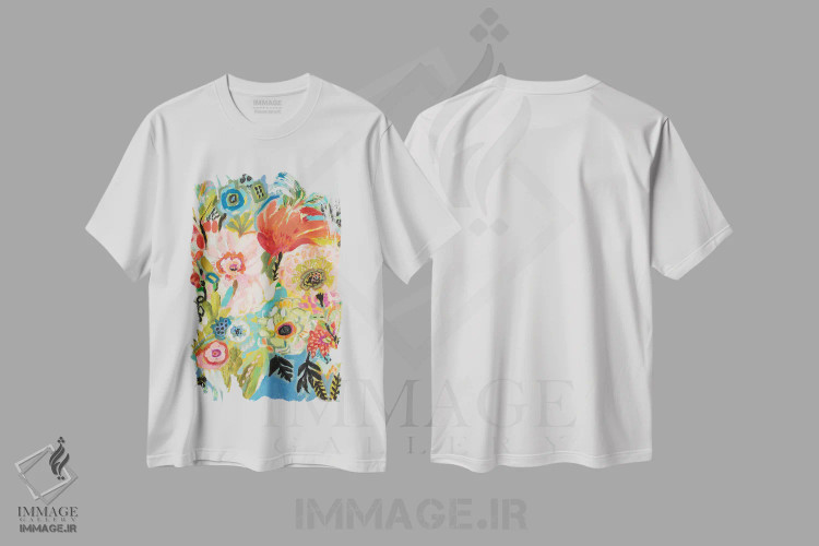 تیشرت سفید طرح دار باغ مخفی گُلی ۳، دکور معاصر اثر کارن فیلدز | immage.ir