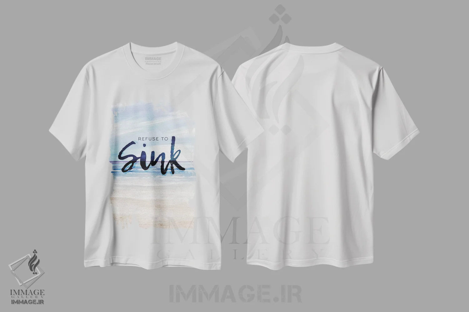 تیشرت سفید طرح دار امتناع از غرق شدن، دکور ساحلی اثر کینگزلی | immage.ir