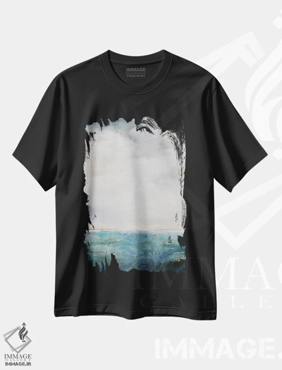تیشرت مشکی طرح دار در لبه، آبستره اثر کارن هیل | immage.ir
