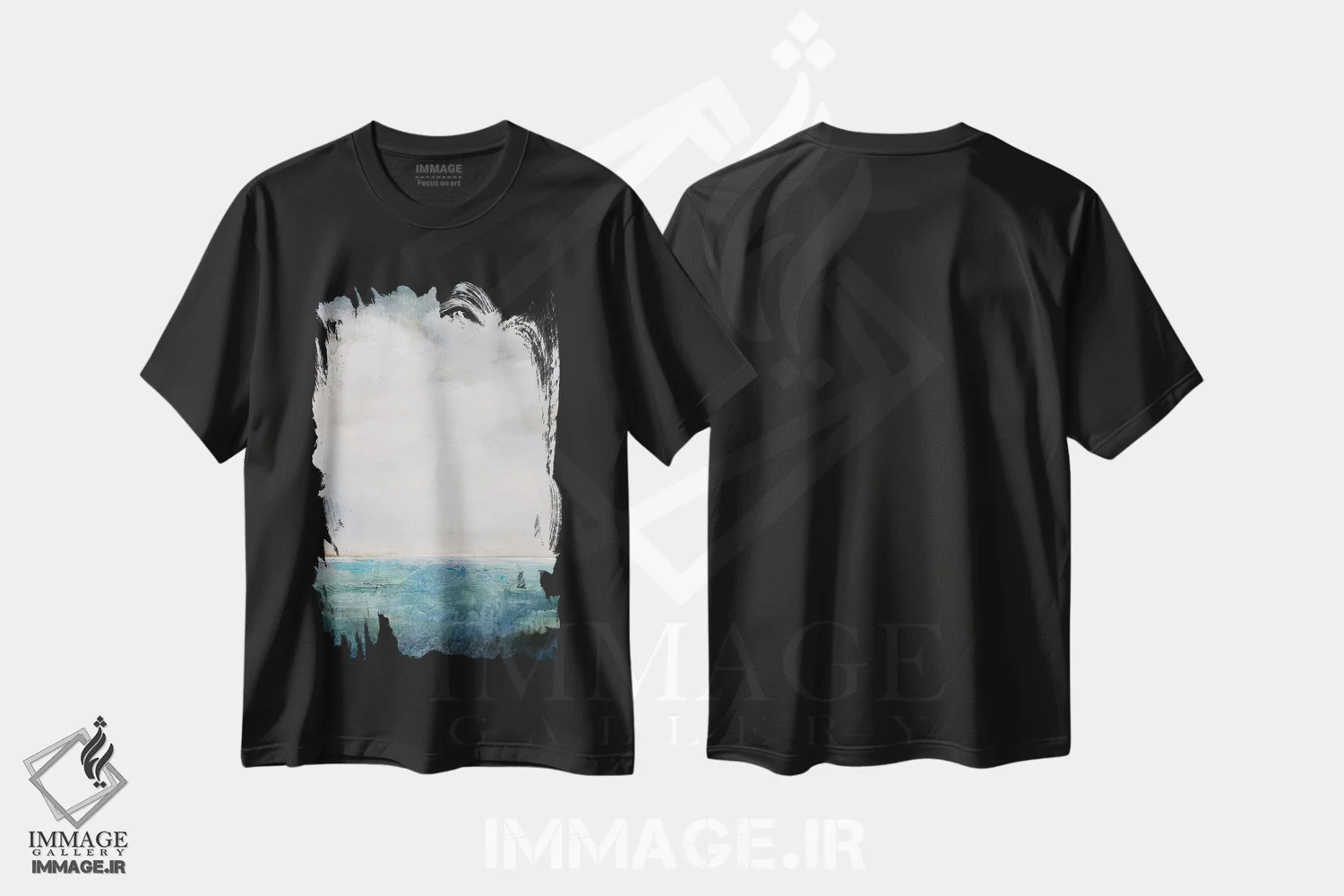 تیشرت مشکی طرح دار در لبه، آبستره اثر کارن هیل | immage.ir