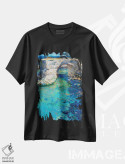 تیشرت مشکی طرح دار برج سنت آندریا، هنر فاخر معاصر اثر خانلار اسدالله یف | immage.ir