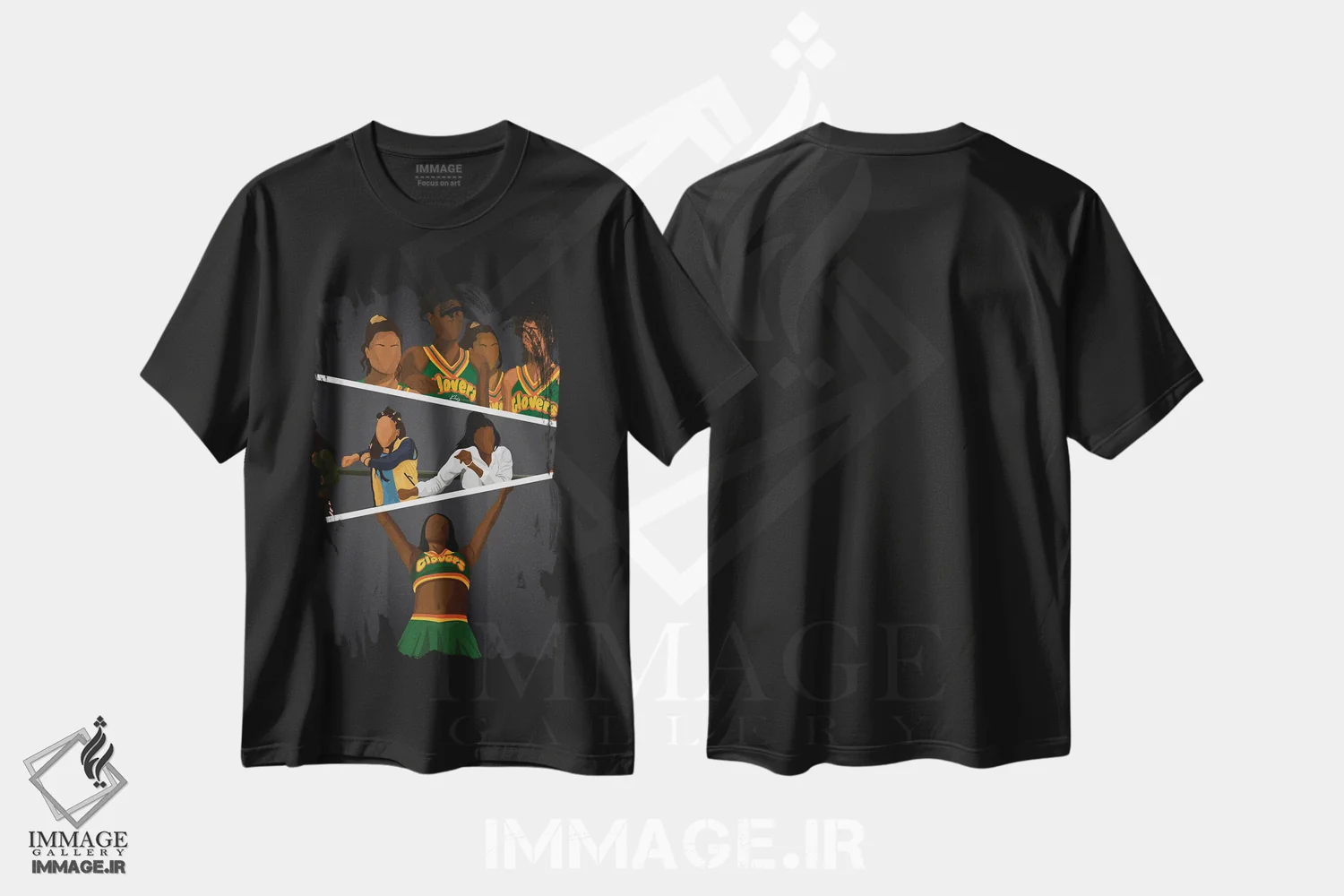 تیشرت مشکی طرح دار بیا رو در رو شو، هنر دیجیتال اثر خیا اِی | فروشگاه ایماژ