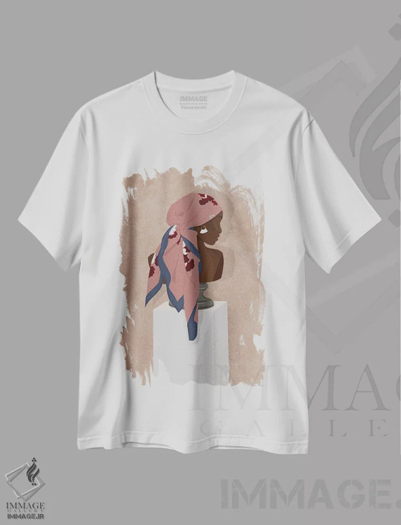 تیشرت سفید طرح دار هنر زیبا، هنر دیجیتال اثر خیا اِی | فروشگاه ایماژ