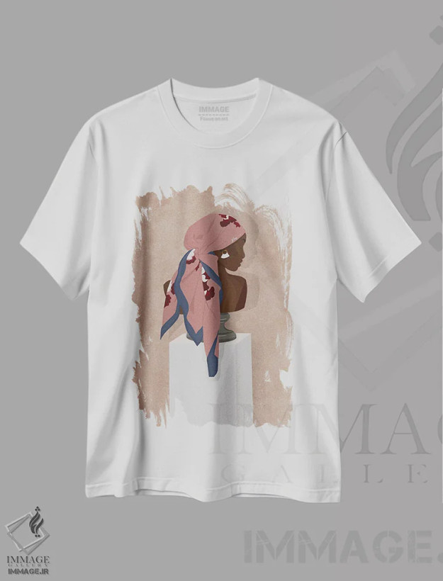 تیشرت سفید طرح دار هنر زیبا، هنر دیجیتال اثر خیا اِی | فروشگاه ایماژ