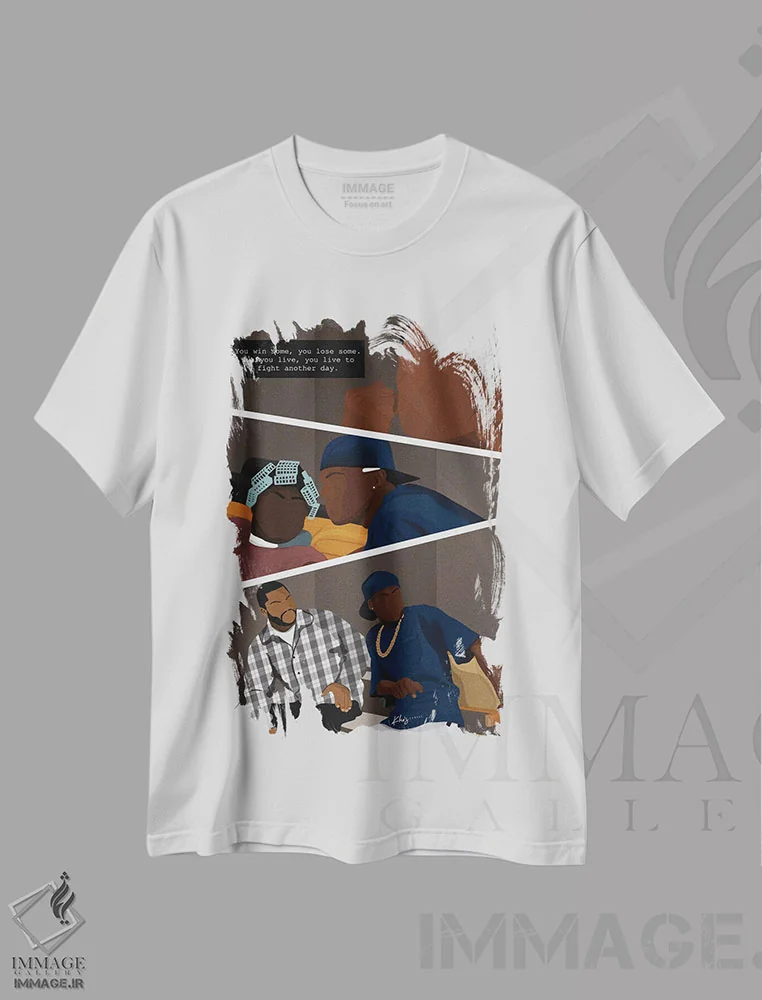 تیشرت سفید طرح دار جمعه، هنر دیجیتال اثر خیا اِی | فروشگاه ایماژ