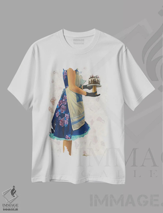 تیشرت سفید طرح دار برنده شدن، هنر فاخر معاصر اثر کِی. آرتور | فروشگاه ایماژ