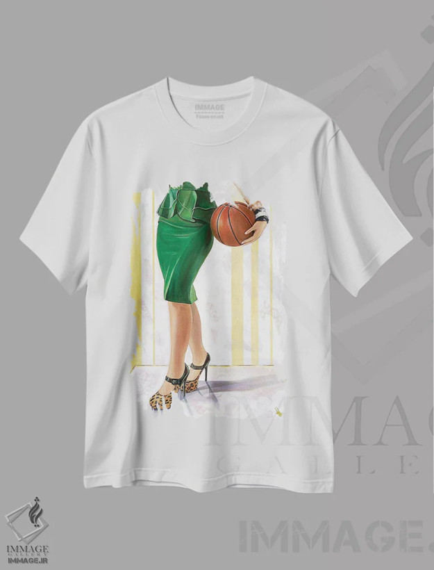 تیشرت سفید طرح دار تغییر دهنده بازی، هنر فاخر معاصر اثر کِی. آرتور | فروشگاه ایماژ