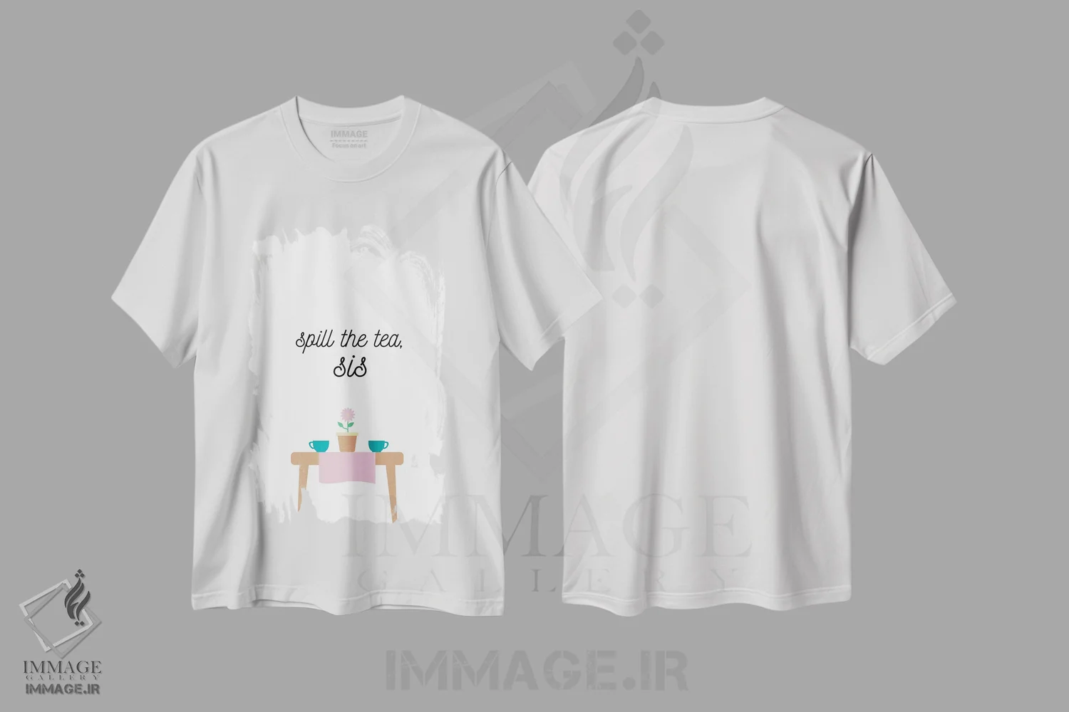 تیشرت سفید طرح دار شایعه را تعریف کن، هنر دیجیتال اثر خارین هینز | فروشگاه ایماژ