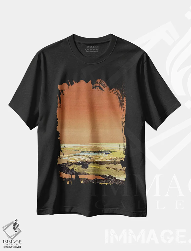 تیشرت مشکی طرح دار چه آرام I، آبستره اثر کلسی هوchstatter | immage.ir