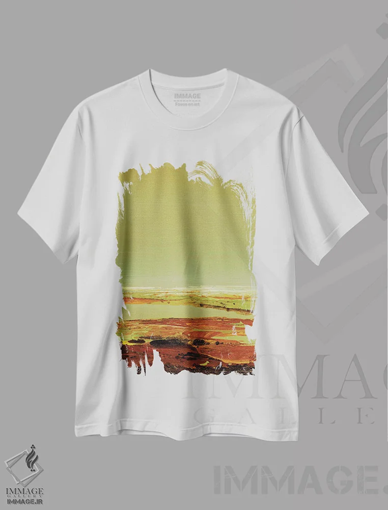 تیشرت سفید طرح دار چه آرام II، آبستره اثر کلسی هوchstatter | immage.ir