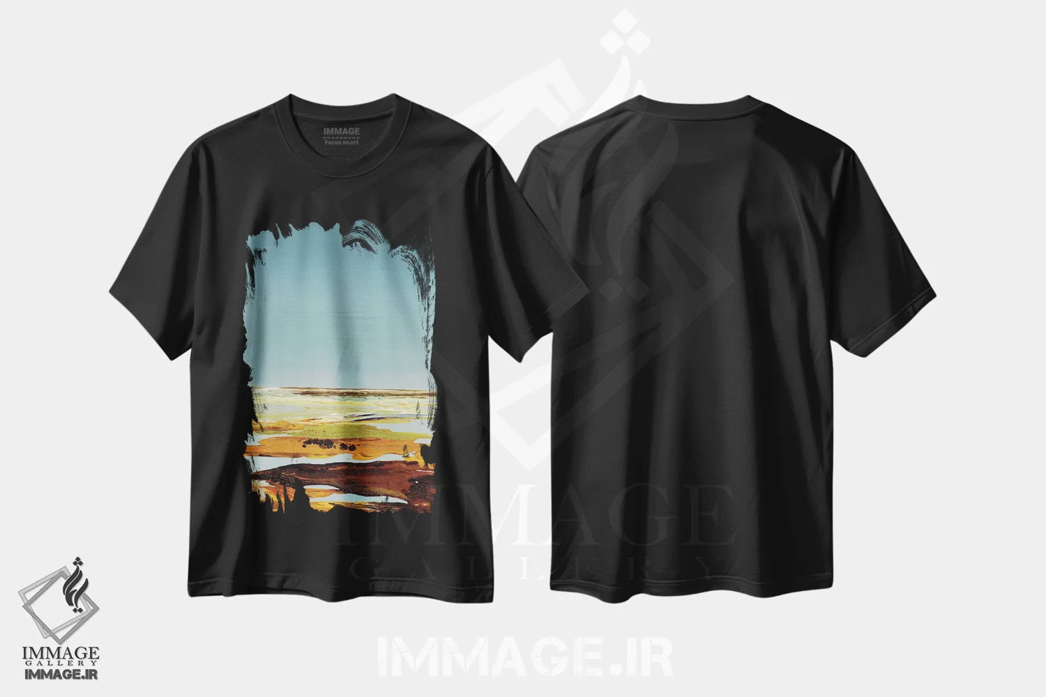 تیشرت مشکی طرح دار چه آرام III، آبستره اثر کلسی هوchstatter | immage.ir