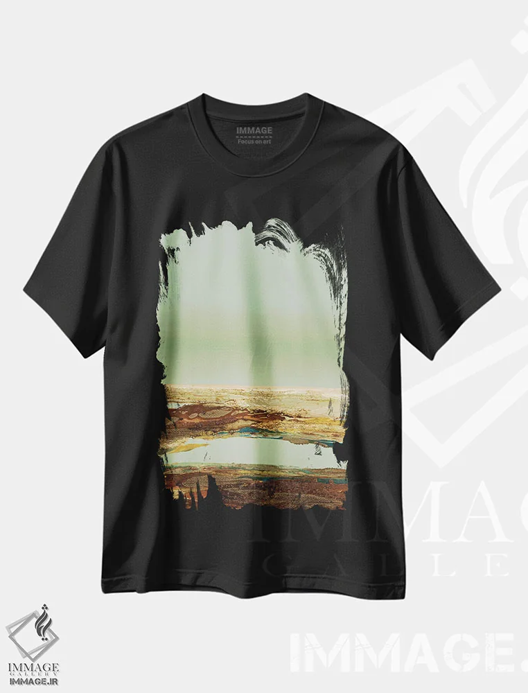 تیشرت مشکی طرح دار آن چنان آرام V، آبستره اثر کلسی هوchstatter | immage.ir