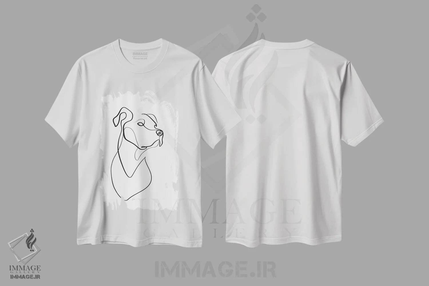 تیشرت سفید طرح دار پیتبول با یک خط، تزئینی اثر دین کی | فروشگاه ایماژ