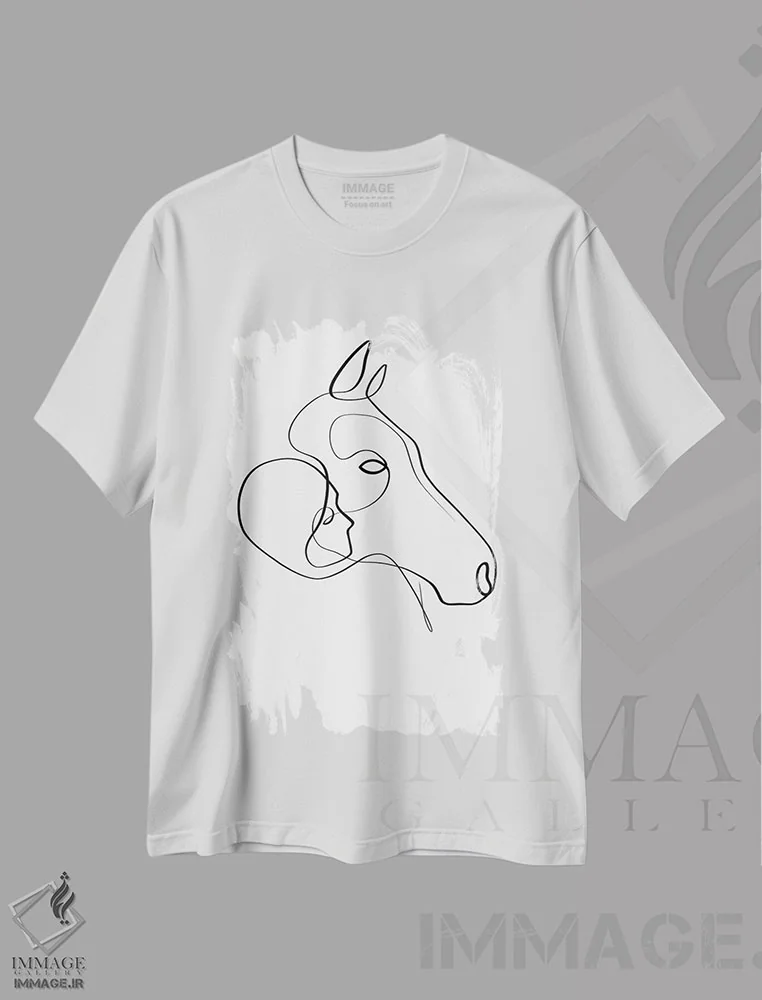 تیشرت سفید طرح دار قلب های استوار، هنر تزئینی سیاه و سفید اثر دین کی | فروشگاه ایماژ