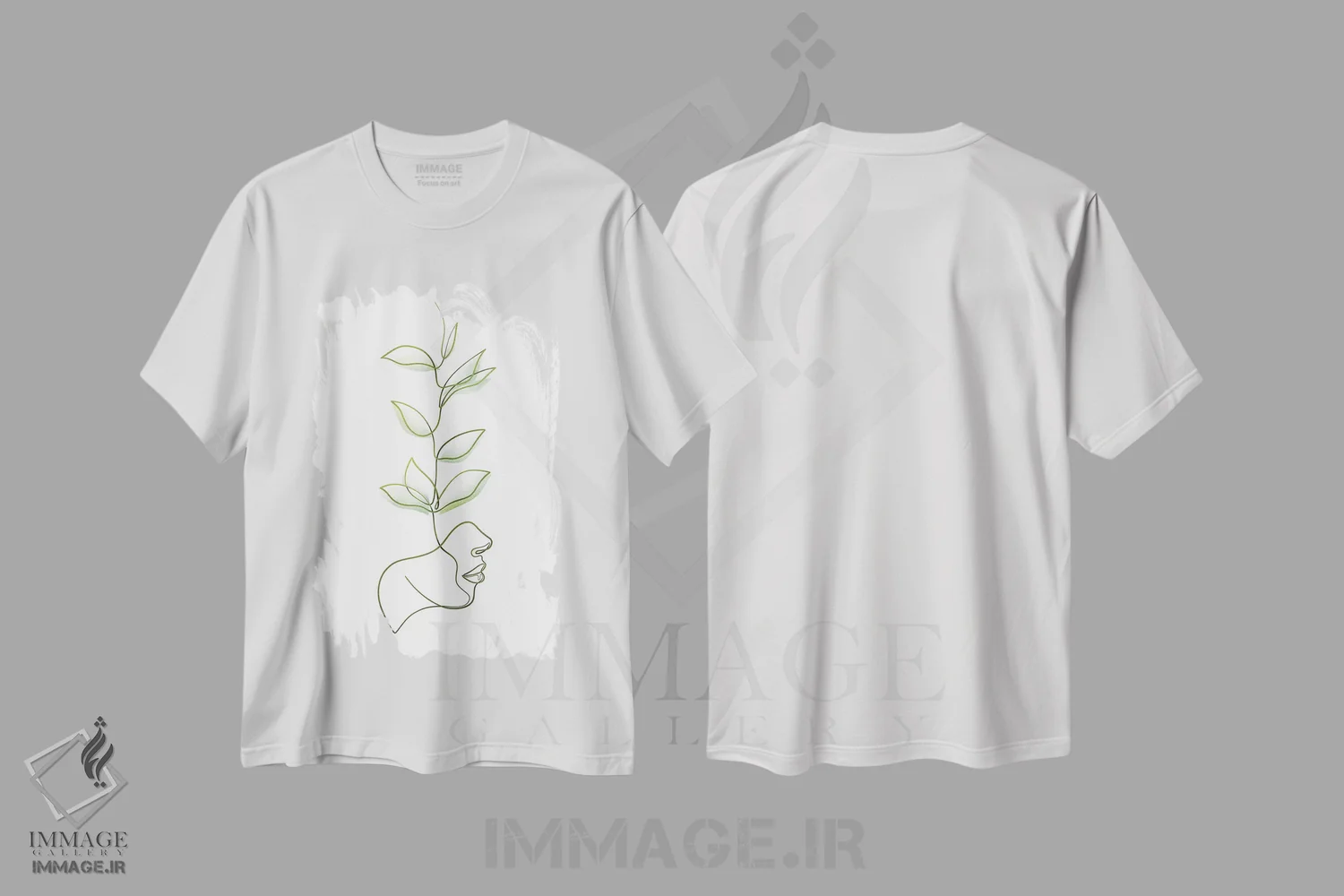 تیشرت سفید طرح دار یکی با طبیعت وحشی، هنر تزئینی سیاه و سفید اثر دین کی | immage.ir
