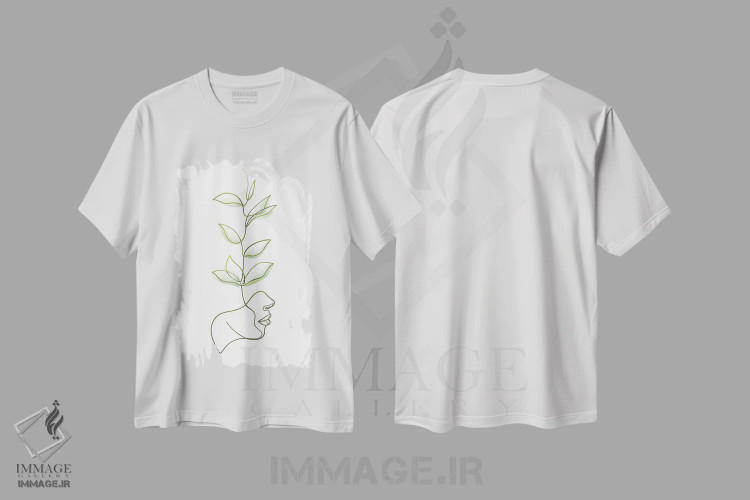 تیشرت سفید طرح دار یکی با طبیعت وحشی، هنر تزئینی سیاه و سفید اثر دین کی | immage.ir